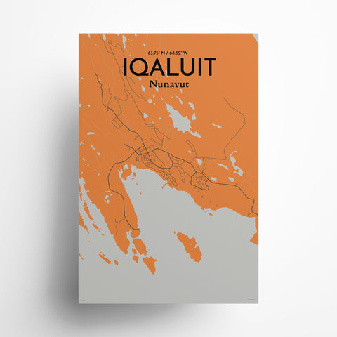 Iqaluit City Map Poster – Detailed Art Print of Iqaluit, Nunavut for Home Decor, Office Decor, Travel Art, and Unique Gifts