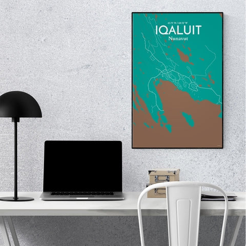 Iqaluit City Map Poster – Detailed Art Print of Iqaluit, Nunavut for Home Decor, Office Decor, Travel Art, and Unique Gifts