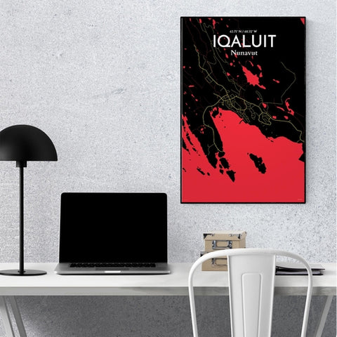 Iqaluit City Map Poster – Detailed Art Print of Iqaluit, Nunavut for Home Decor, Office Decor, Travel Art, and Unique Gifts