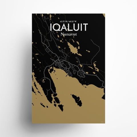 Iqaluit City Map Poster – Detailed Art Print of Iqaluit, Nunavut for Home Decor, Office Decor, Travel Art, and Unique Gifts