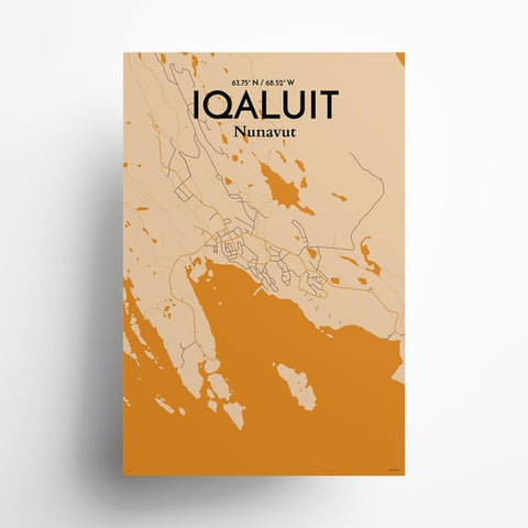 Iqaluit City Map Poster – Detailed Art Print of Iqaluit, Nunavut for Home Decor, Office Decor, Travel Art, and Unique Gifts