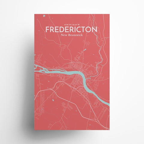 Fredericton City Map Poster – Detailed Art Print of Fredericton, New Brunswick for Home Decor and Gifts