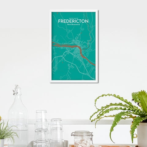 Fredericton City Map Poster – Detailed Art Print of Fredericton, New Brunswick for Home Decor and Gifts