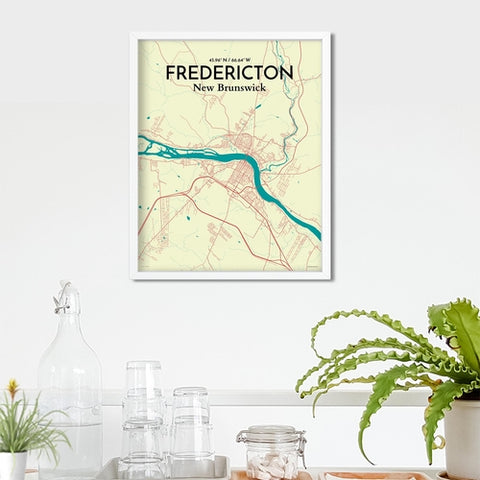 Fredericton City Map Poster – Detailed Art Print of Fredericton, New Brunswick for Home Decor and Gifts