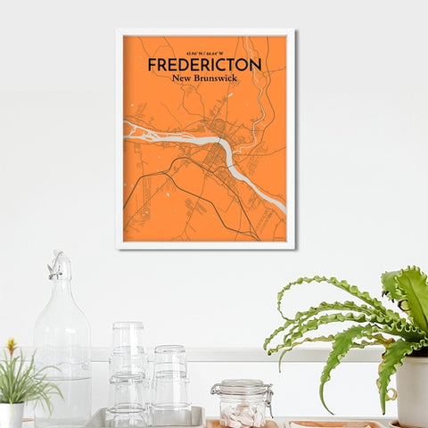 Fredericton City Map Poster – Detailed Art Print of Fredericton, New Brunswick for Home Decor and Gifts