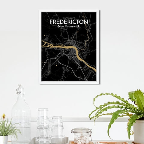 Fredericton City Map Poster – Detailed Art Print of Fredericton, New Brunswick for Home Decor and Gifts