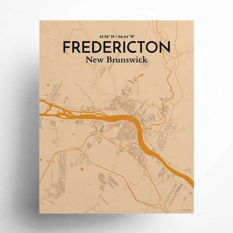 Fredericton City Map Poster – Detailed Art Print of Fredericton, New Brunswick for Home Decor and Gifts