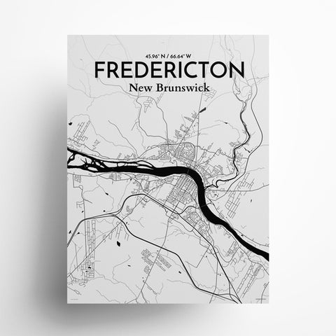 Fredericton City Map Poster – Detailed Art Print of Fredericton, New Brunswick for Home Decor and Gifts