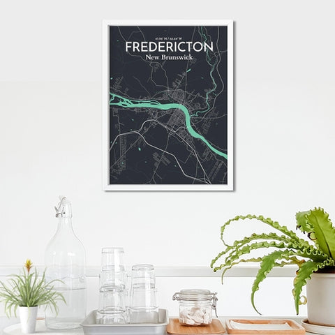 Fredericton City Map Poster – Detailed Art Print of Fredericton, New Brunswick for Home Decor and Gifts