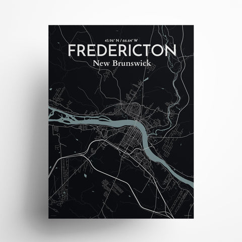 Fredericton City Map Poster – Detailed Art Print of Fredericton, New Brunswick for Home Decor and Gifts