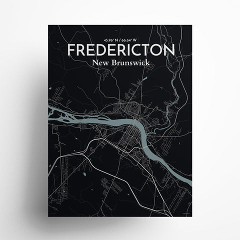 Fredericton City Map Poster – Detailed Art Print of Fredericton, New Brunswick for Home Decor and Gifts