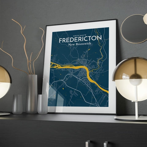 Fredericton City Map Poster – Detailed Art Print of Fredericton, New Brunswick for Home Decor and Gifts