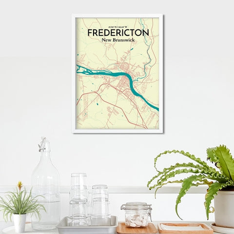 Fredericton City Map Poster – Detailed Art Print of Fredericton, New Brunswick for Home Decor and Gifts