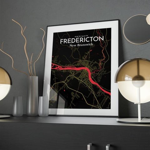 Fredericton City Map Poster – Detailed Art Print of Fredericton, New Brunswick for Home Decor and Gifts