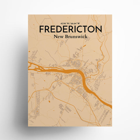 Fredericton City Map Poster – Detailed Art Print of Fredericton, New Brunswick for Home Decor and Gifts