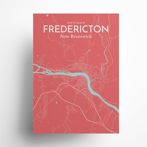 Fredericton City Map Poster – Detailed Art Print of Fredericton, New Brunswick for Home Decor and Gifts