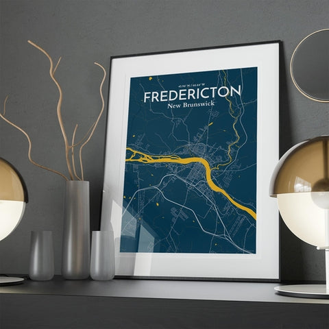 Fredericton City Map Poster – Detailed Art Print of Fredericton, New Brunswick for Home Decor and Gifts