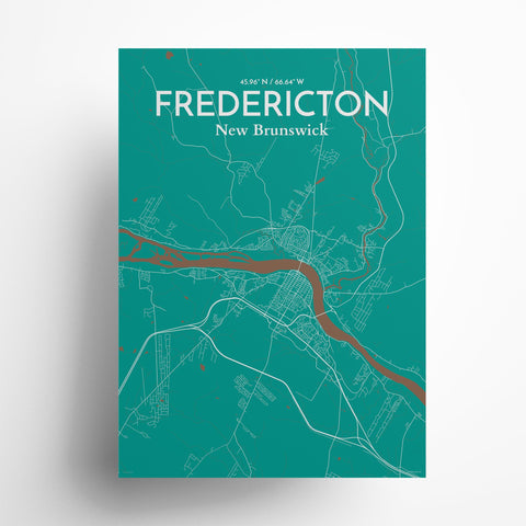 Fredericton City Map Poster – Detailed Art Print of Fredericton, New Brunswick for Home Decor and Gifts