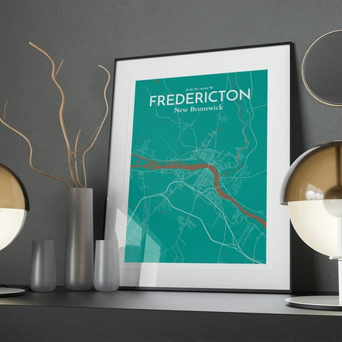 Fredericton City Map Poster – Detailed Art Print of Fredericton, New Brunswick for Home Decor and Gifts