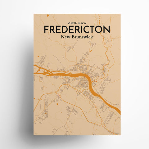 Fredericton City Map Poster – Detailed Art Print of Fredericton, New Brunswick for Home Decor and Gifts