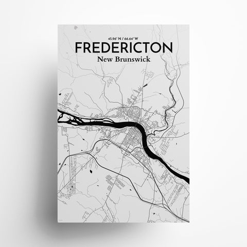 Fredericton City Map Poster – Detailed Art Print of Fredericton, New Brunswick for Home Decor and Gifts