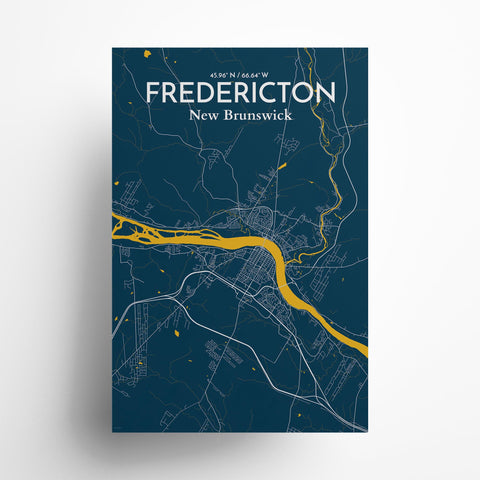 Fredericton City Map Poster – Detailed Art Print of Fredericton, New Brunswick for Home Decor and Gifts