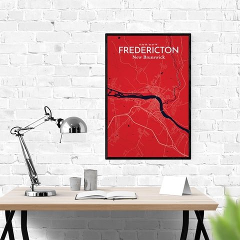 Fredericton City Map Poster – Detailed Art Print of Fredericton, New Brunswick for Home Decor and Gifts