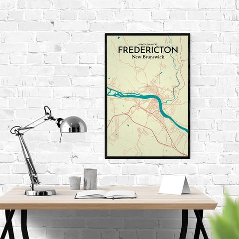 Fredericton City Map Poster – Detailed Art Print of Fredericton, New Brunswick for Home Decor and Gifts