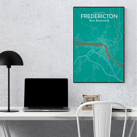 Fredericton City Map Poster – Detailed Art Print of Fredericton, New Brunswick for Home Decor and Gifts