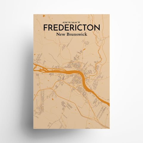 Fredericton City Map Poster – Detailed Art Print of Fredericton, New Brunswick for Home Decor and Gifts