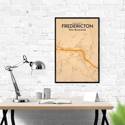 Fredericton City Map Poster – Detailed Art Print of Fredericton, New Brunswick for Home Decor and Gifts