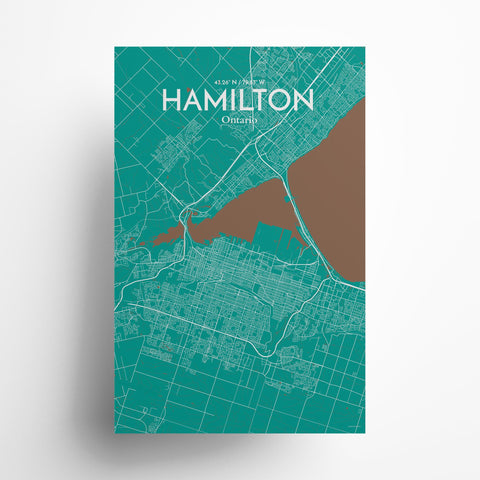 Hamilton City Map Poster – Detailed Art Print of Hamilton, Ontario for Home Decor, Office Decor, Travel Art, and Unique Gifts