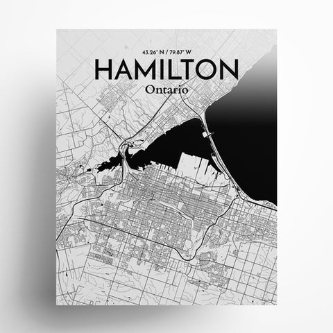 Hamilton City Map Poster – Detailed Art Print of Hamilton, Ontario for Home Decor, Office Decor, Travel Art, and Unique Gifts