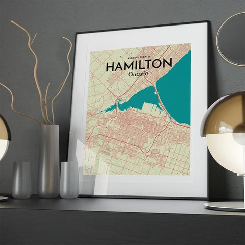 Hamilton City Map Poster – Detailed Art Print of Hamilton, Ontario for Home Decor, Office Decor, Travel Art, and Unique Gifts