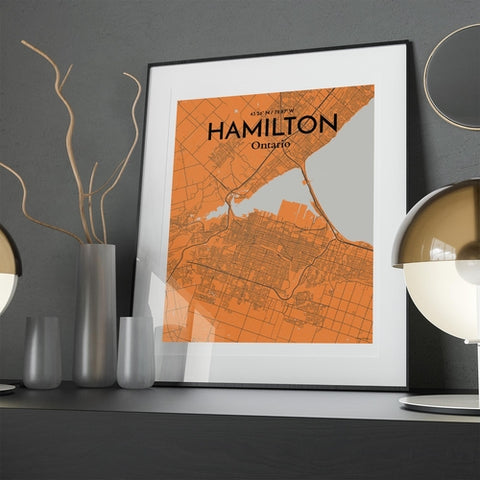 Hamilton City Map Poster – Detailed Art Print of Hamilton, Ontario for Home Decor, Office Decor, Travel Art, and Unique Gifts