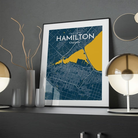 Hamilton City Map Poster – Detailed Art Print of Hamilton, Ontario for Home Decor, Office Decor, Travel Art, and Unique Gifts