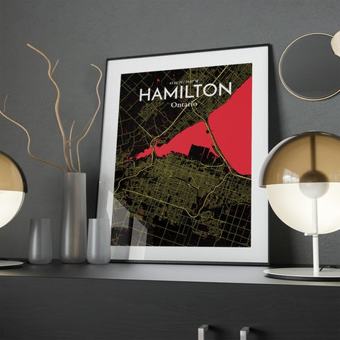 Hamilton City Map Poster – Detailed Art Print of Hamilton, Ontario for Home Decor, Office Decor, Travel Art, and Unique Gifts