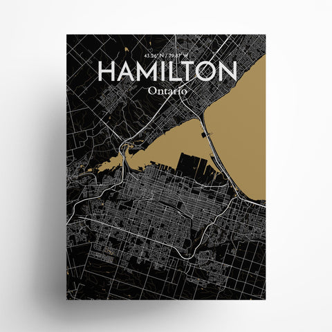 Hamilton City Map Poster – Detailed Art Print of Hamilton, Ontario for Home Decor, Office Decor, Travel Art, and Unique Gifts