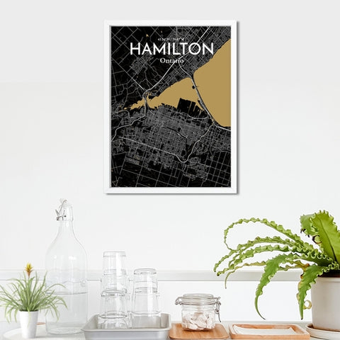 Hamilton City Map Poster – Detailed Art Print of Hamilton, Ontario for Home Decor, Office Decor, Travel Art, and Unique Gifts