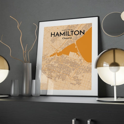 Hamilton City Map Poster – Detailed Art Print of Hamilton, Ontario for Home Decor, Office Decor, Travel Art, and Unique Gifts