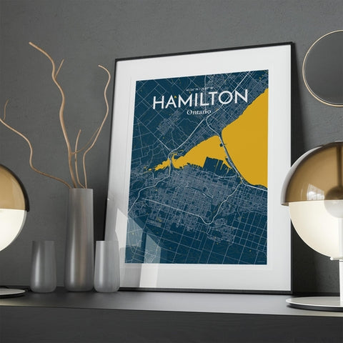 Hamilton City Map Poster – Detailed Art Print of Hamilton, Ontario for Home Decor, Office Decor, Travel Art, and Unique Gifts