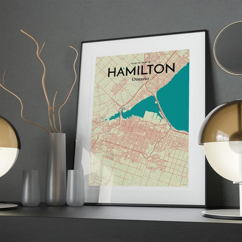 Hamilton City Map Poster – Detailed Art Print of Hamilton, Ontario for Home Decor, Office Decor, Travel Art, and Unique Gifts