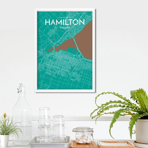 Hamilton City Map Poster – Detailed Art Print of Hamilton, Ontario for Home Decor, Office Decor, Travel Art, and Unique Gifts