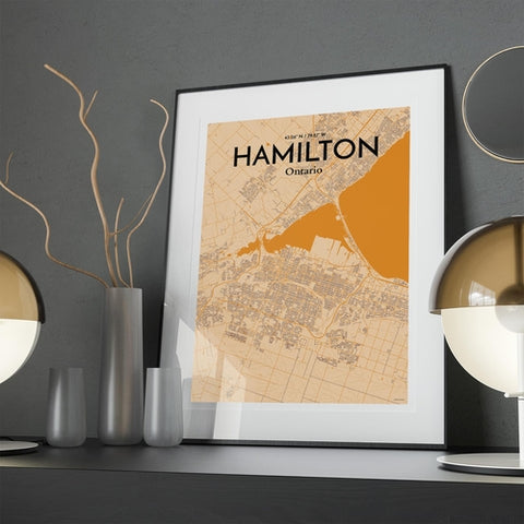 Hamilton City Map Poster – Detailed Art Print of Hamilton, Ontario for Home Decor, Office Decor, Travel Art, and Unique Gifts