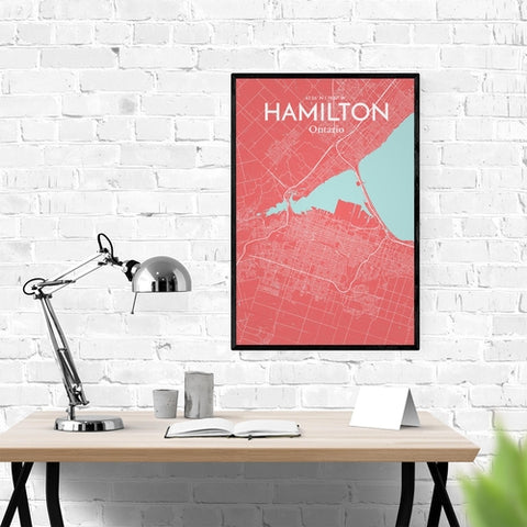 Hamilton City Map Poster – Detailed Art Print of Hamilton, Ontario for Home Decor, Office Decor, Travel Art, and Unique Gifts