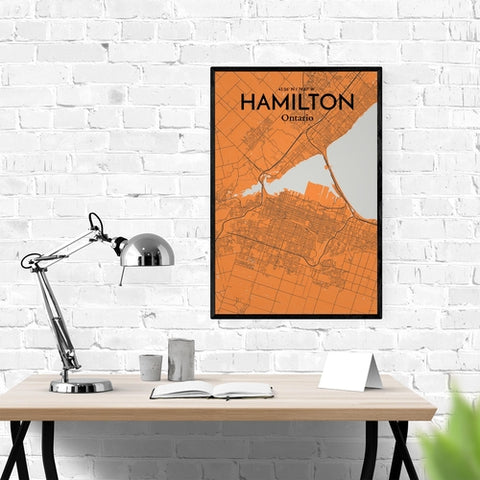 Hamilton City Map Poster – Detailed Art Print of Hamilton, Ontario for Home Decor, Office Decor, Travel Art, and Unique Gifts