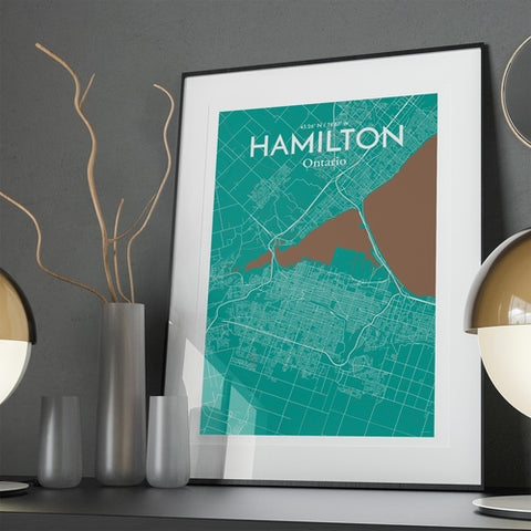 Hamilton City Map Poster – Detailed Art Print of Hamilton, Ontario for Home Decor, Office Decor, Travel Art, and Unique Gifts