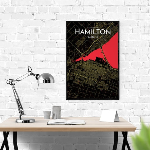 Hamilton City Map Poster – Detailed Art Print of Hamilton, Ontario for Home Decor, Office Decor, Travel Art, and Unique Gifts