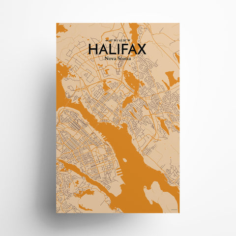 Halifax City Map Poster – Detailed Art Print of Nova Scotia City, Halifax City Map Art for Home Decor, Office Decor, and Unique Gifts