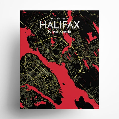 Halifax City Map Poster – Detailed Art Print of Nova Scotia City, Halifax City Map Art for Home Decor, Office Decor, and Unique Gifts